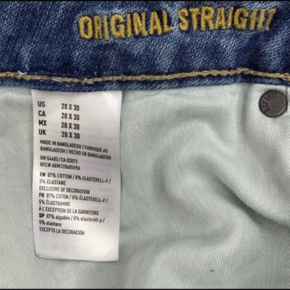 American Eagle Mens 28x30 original straight Light - Picture 5 of 5
